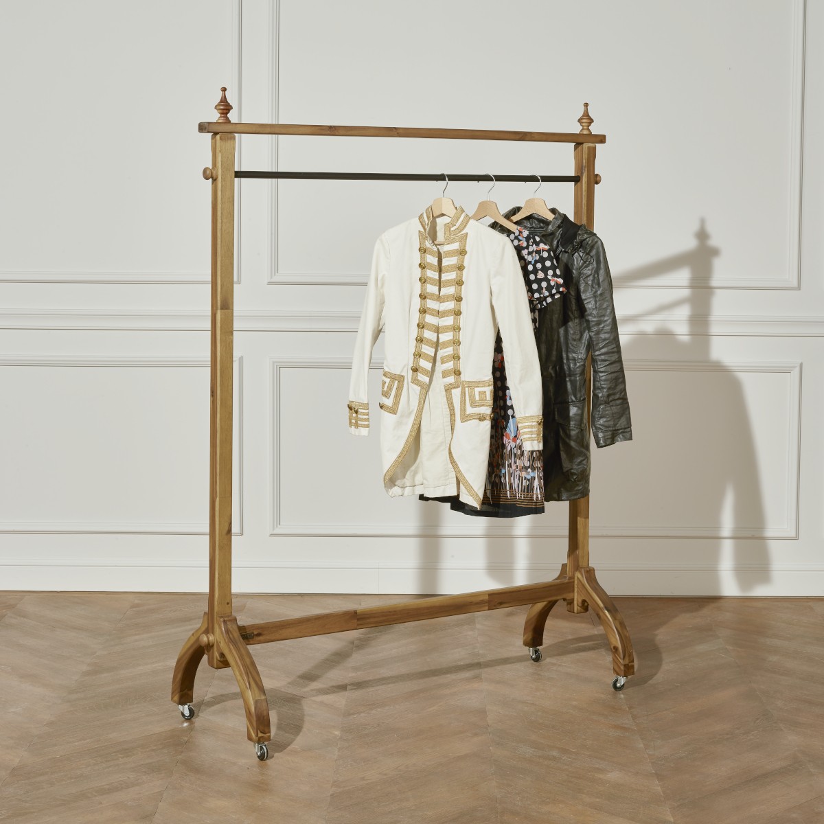 LULU clothes stand / free standing clothes rail - wooden & metal