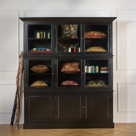 Black display cabinet store with glass doors